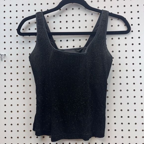 MSK Crop Tank‎ Top Black Size M/L Braless Shimmer NYE Party - Picture 1 of 4